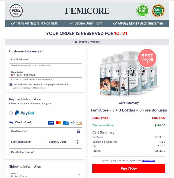 Femicore-order-page